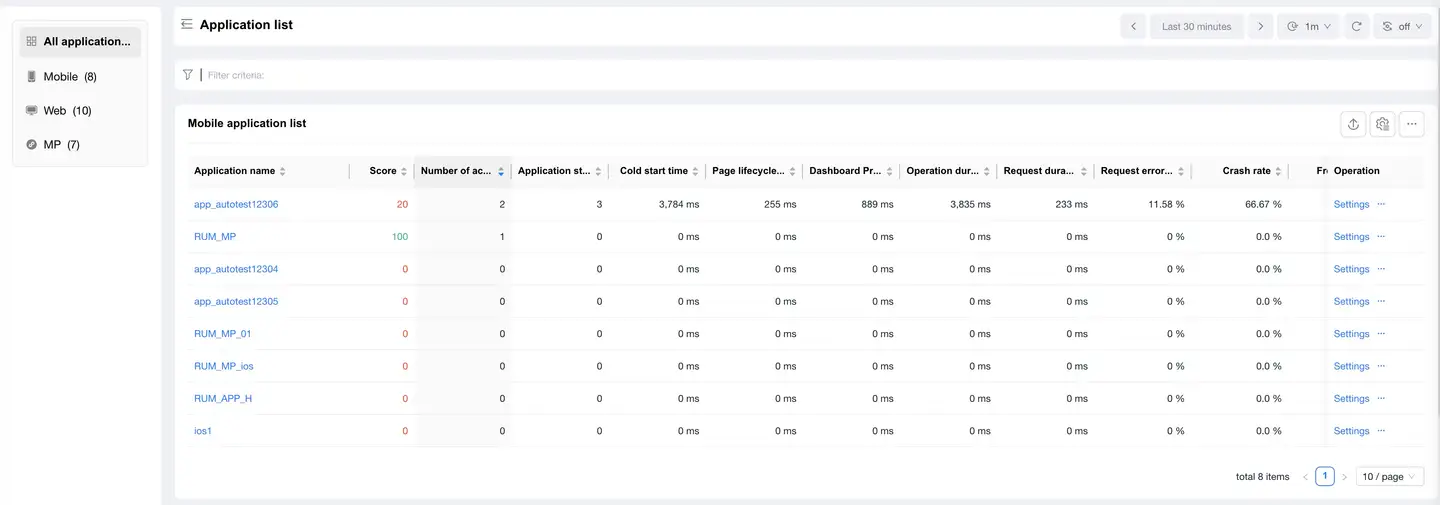 Terminal Application List